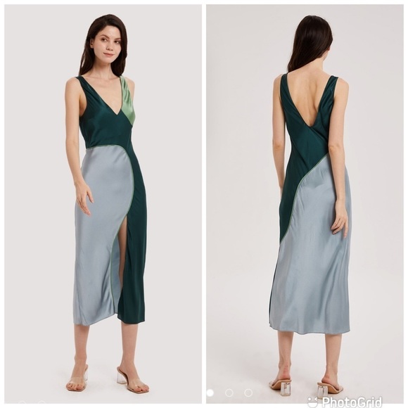 Nap Scoop Neck Artistic Silk Color Block Dress New with Tags!